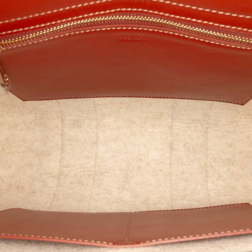 Chloé Medium Felt Woody Tote Brown Wool Very good condition - Model View