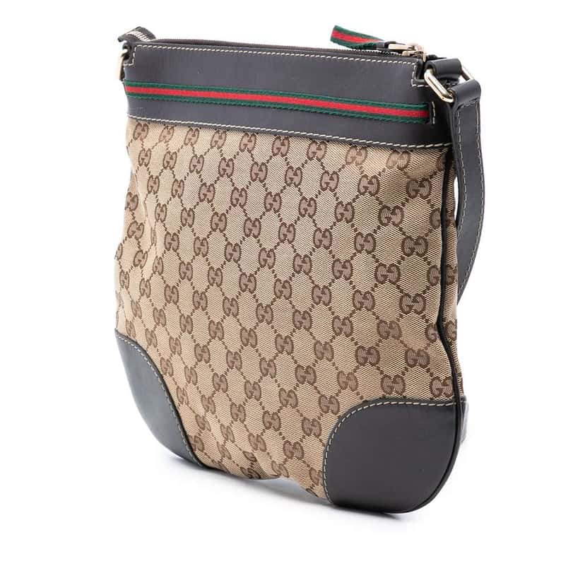 Gucci GG Canvas Web Mayfair Crossbody Beige Good condition - Back View