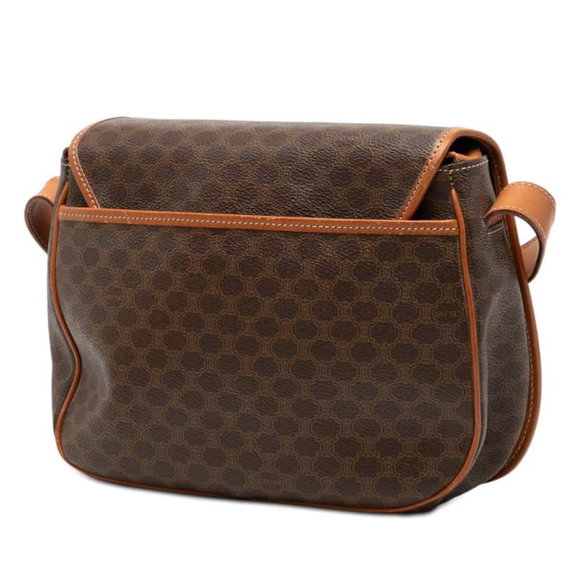 Celine Macadam Coated Canvas Crossbody Brown Canvas Good condition - Back View