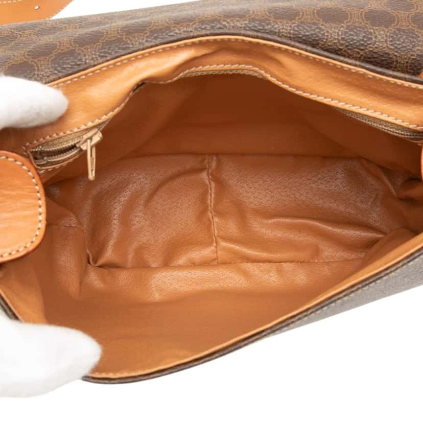 Celine Macadam Coated Canvas Crossbody Brown Canvas Good condition - Model View