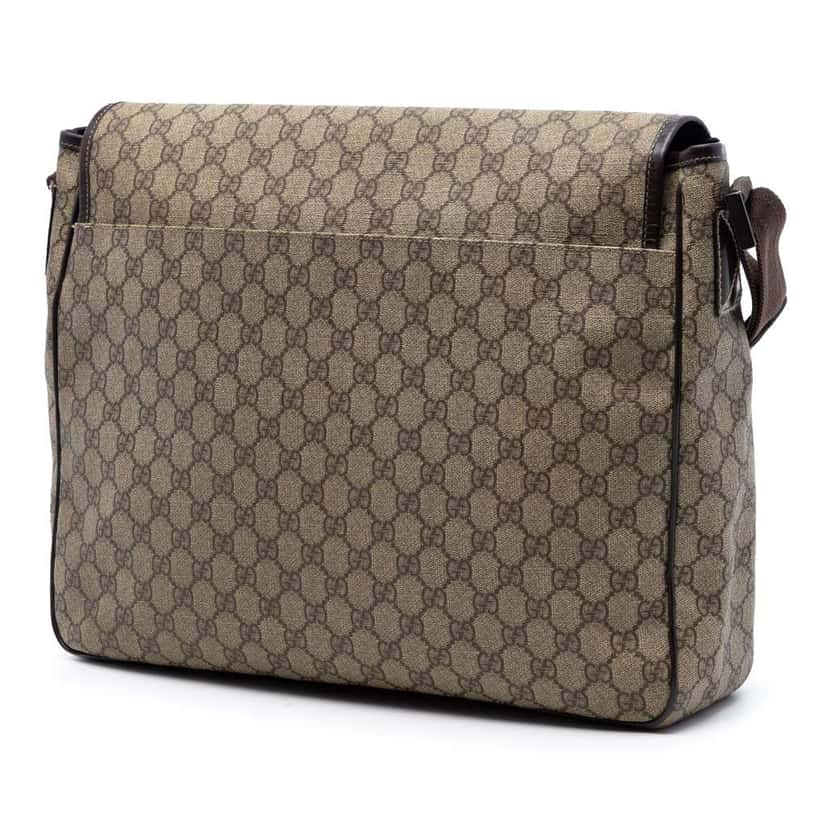 Gucci Large GG Supreme Interlocking G Messenger Bag Beige Good condition - Back View