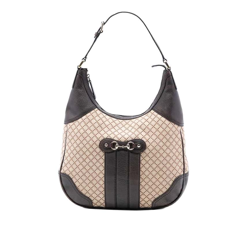 Gucci Diamante Canvas Catherine Shoulder Bag Beige Very good condition - Front View