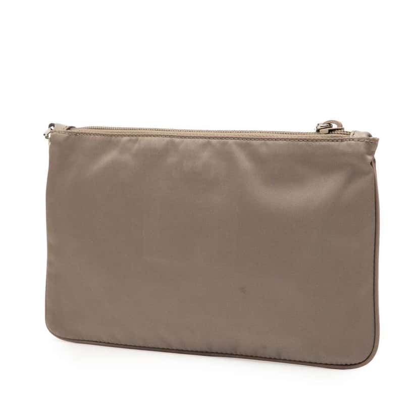Prada Tessuto Clutch Brown Very good condition - Back View