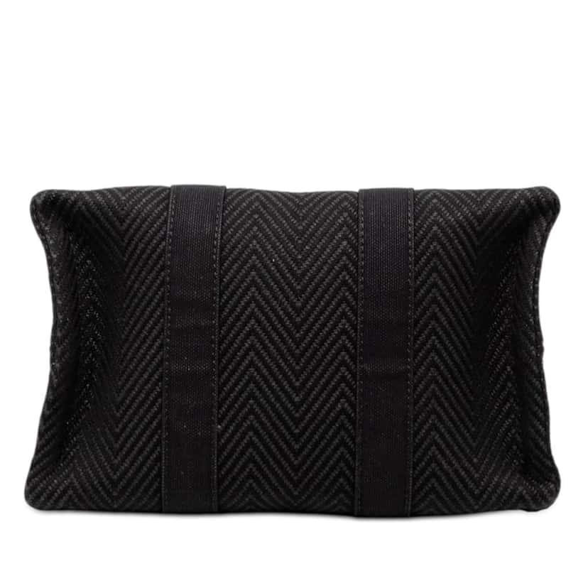 Hermès Chevron Canvas Fourre Tout Pouch Black Canvas Good condition - Inside View
