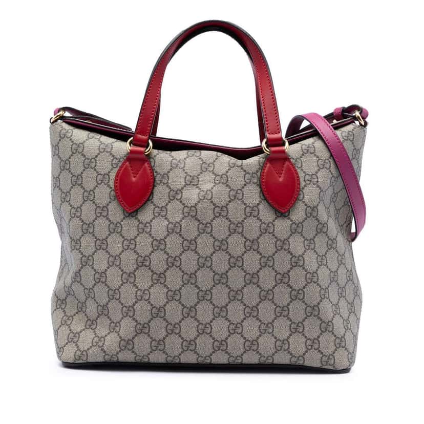 Gucci GG Supreme Linea A Foldover Tote Beige Very good condition - Front View