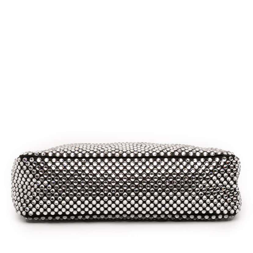 Prada Mini Satin Crystal Re Edition 2000 Shoulder Bag Black Satin Very good condition - Inside View