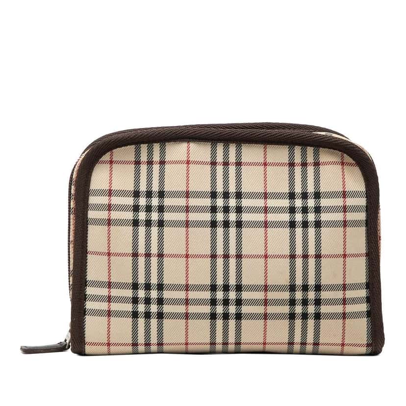 Burberry House Check Canvas Cosmetic Pouch Beige Good condition - Front View