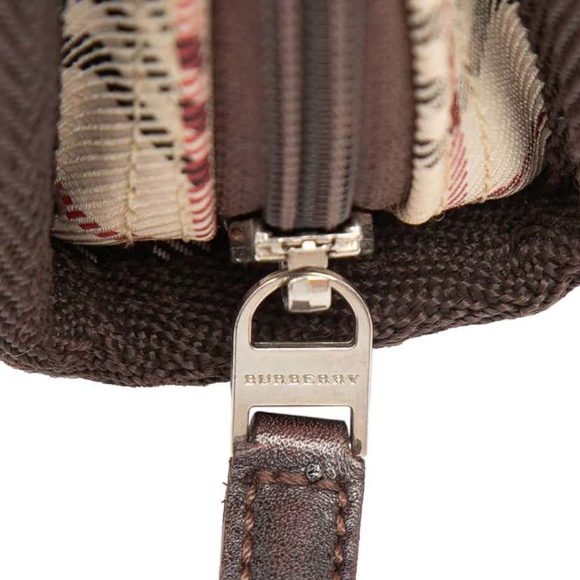 Burberry House Check Canvas Cosmetic Pouch Beige Good condition - Box View