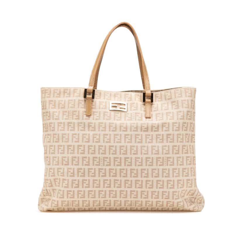 Fendi Zucchino Canvas Tote Brown Canvas Good condition - Front View