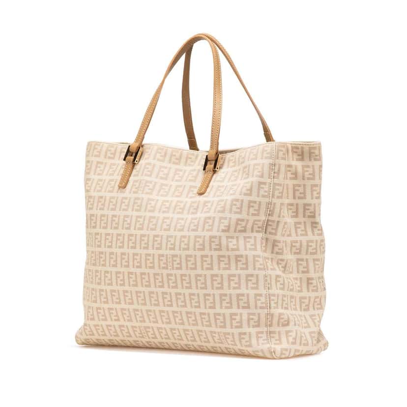 Fendi Zucchino Canvas Tote Brown Canvas Good condition - Back View