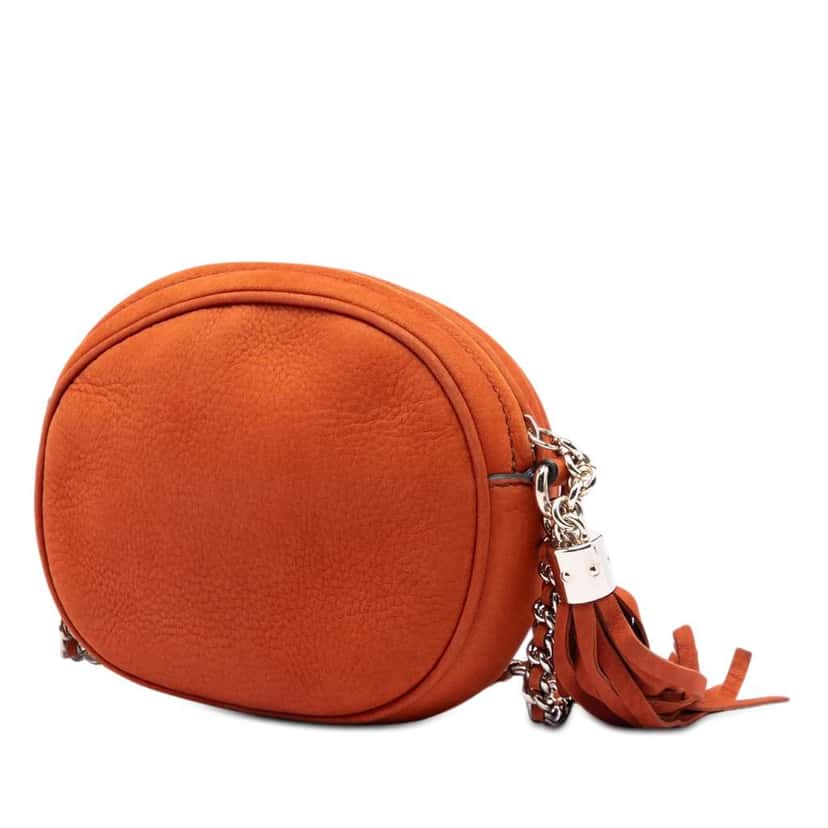 Gucci Mini Nubuck Soho Chain Crossbody Orange Leather Good condition - Back View