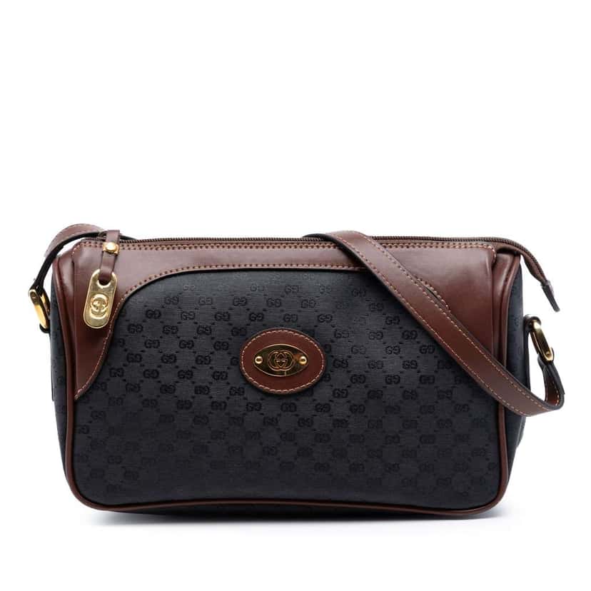 Gucci Micro GG Supreme Crossbody Black Canvas Good condition - Front View