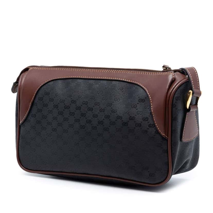 Gucci Micro GG Supreme Crossbody Black Canvas Good condition - Back View