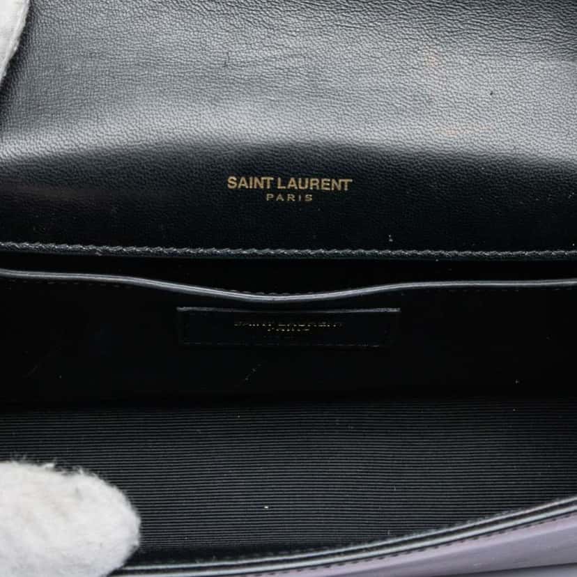 Saint Laurent Small Glitter Patent Monogram Kate Crossbody Red Leather Good condition - Model View