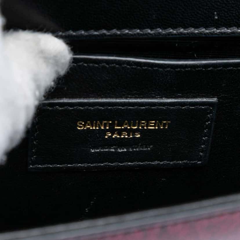 Saint Laurent Small Glitter Patent Monogram Kate Crossbody Red Leather Good condition - Box View