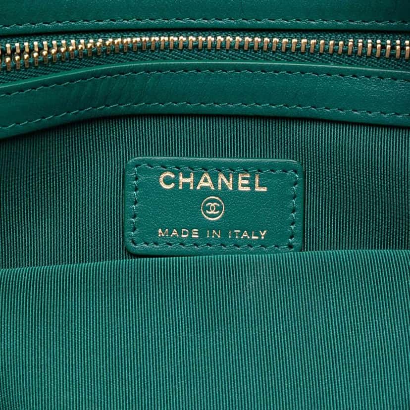 Chanel Medium Quilted Jersey O Case Clutch Blue Cotton Good condition - Box View