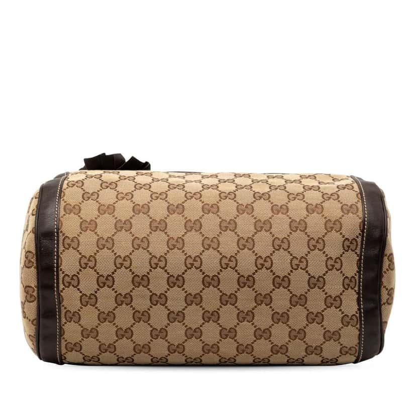 Gucci GG Canvas Trophy Boston Bag Beige Canvas Good condition - Inside View