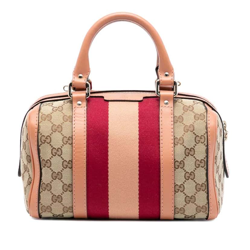Gucci Small GG Canvas Web Joy Boston Bag Beige Good condition - Front View