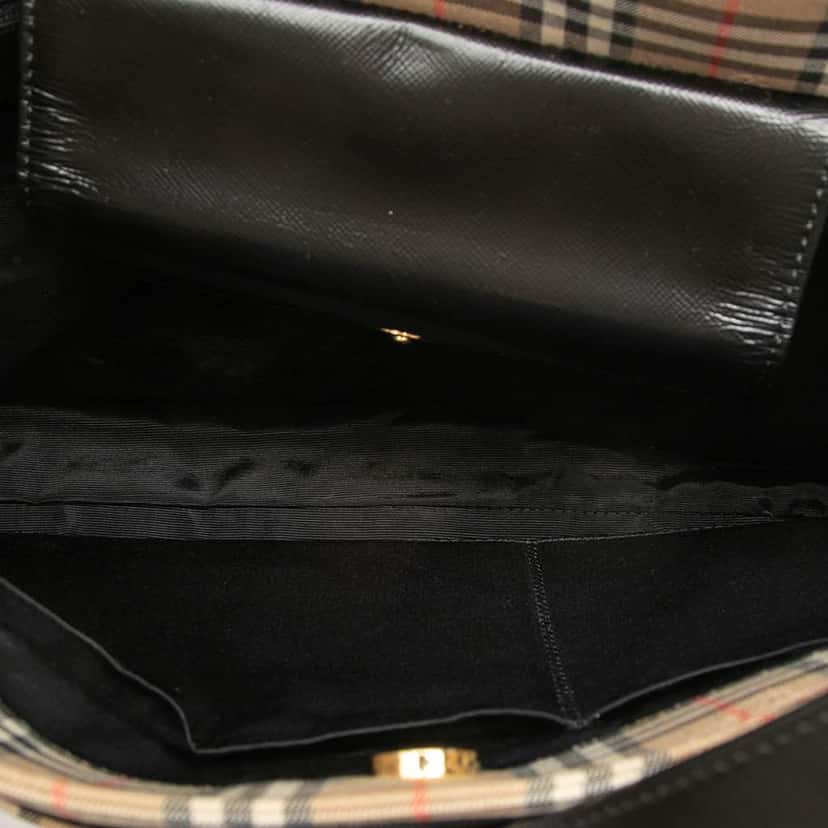 Burberry Haymarket Check Canvas Shoulder Bag Beige Canvas Good condition - Model View