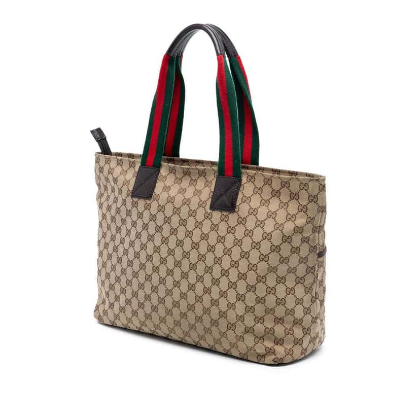 Gucci GG Canvas Web Tote Beige Good condition - Back View