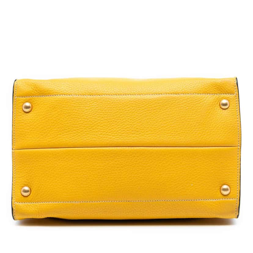 Prada Vitello Daino Open Convertible Tote Yellow Leather Very good condition - Inside View