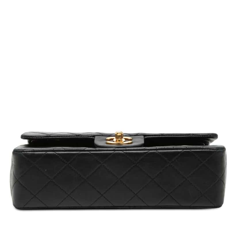 Chanel Small Classic Lambskin Double Flap Black Leather Good condition - Inside View