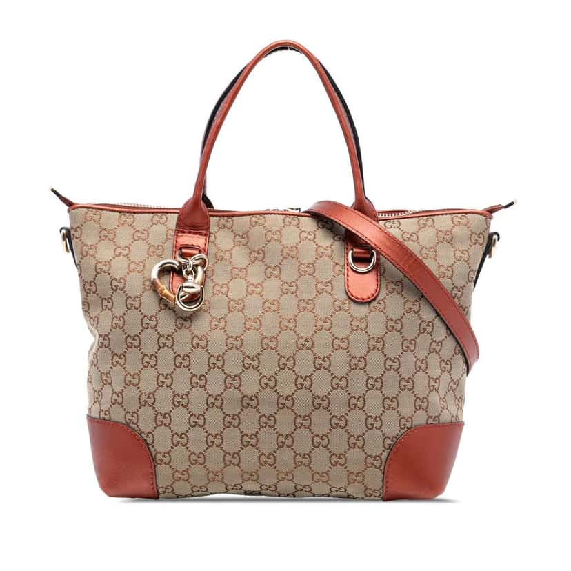 Gucci GG Canvas Heart Bit Satchel Beige Good condition - Front View