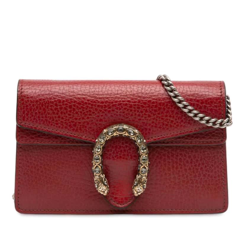 Gucci Mini Leather Dionysus Crossbody Red Leather Good condition - Front View