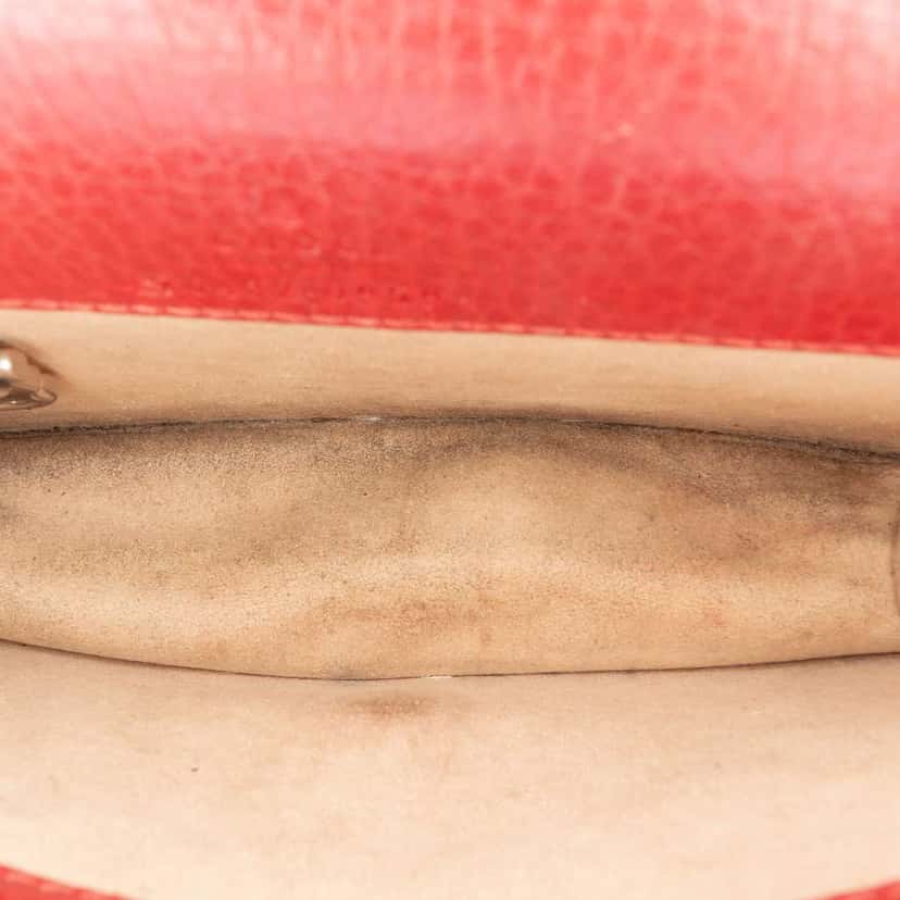 Gucci Mini Leather Dionysus Crossbody Red Leather Good condition - Model View