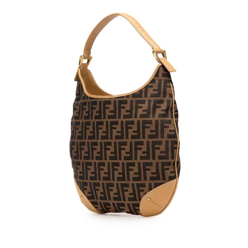 Fendi Zucca Canvas Hobo Brown Canvas Good condition - Back View