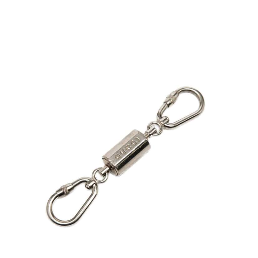 Gucci Silver Plated Carabiner Key Chain Silver Metal Very good condition - Back View