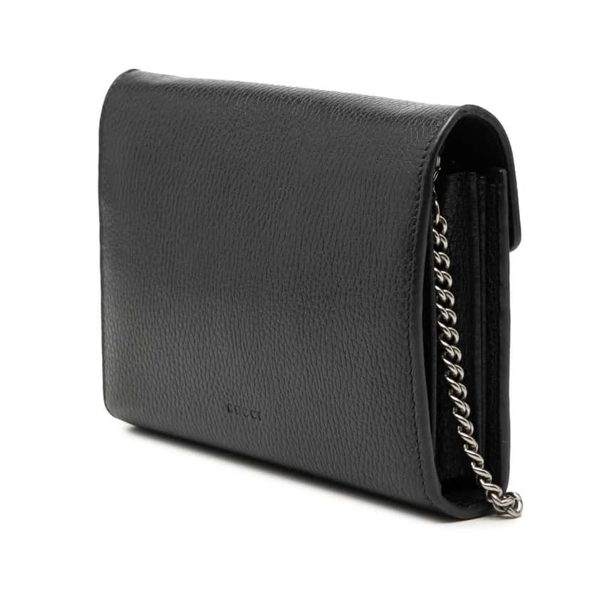 Gucci Leather Dionysus Wallet on Chain Black Leather Very good condition - Back View