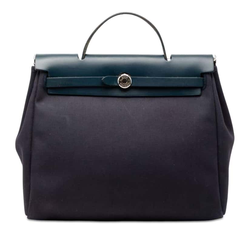 Hermès Toile Herbag PM Blue Canvas Very good condition - Front View