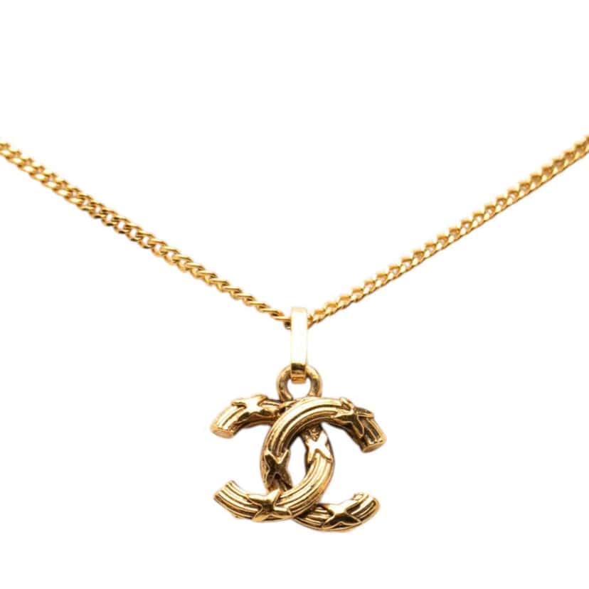Chanel Gold Plated CC Pendant Necklace Gold Metal Very good condition - Inside View