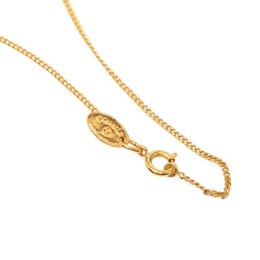 Chanel Gold Plated CC Pendant Necklace Gold Metal Very good condition - Box View