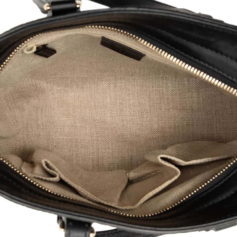 Gucci Small Microguccissima Bree Satchel Black Leather Very good condition - Model View