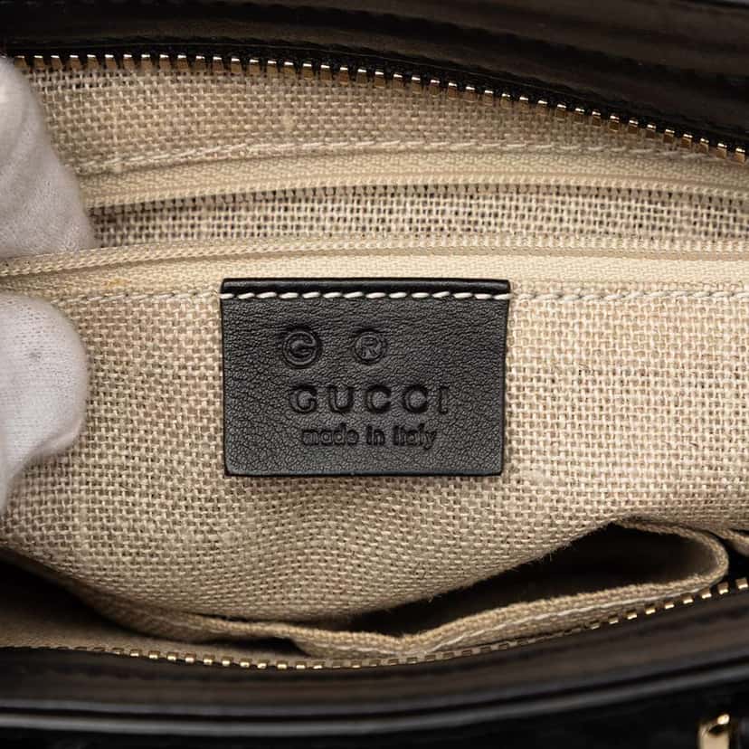 Gucci Small Microguccissima Bree Satchel Black Leather Very good condition - Box View