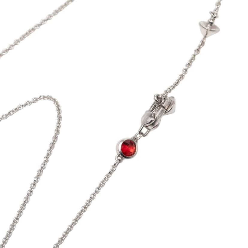Gucci Sterling Silver Heart Crystal Drop Pendant Necklace Silver Silver Very good condition - Model View
