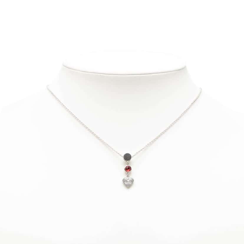 Gucci Sterling Silver Heart Crystal Drop Pendant Necklace Silver Silver Very good condition - Box View