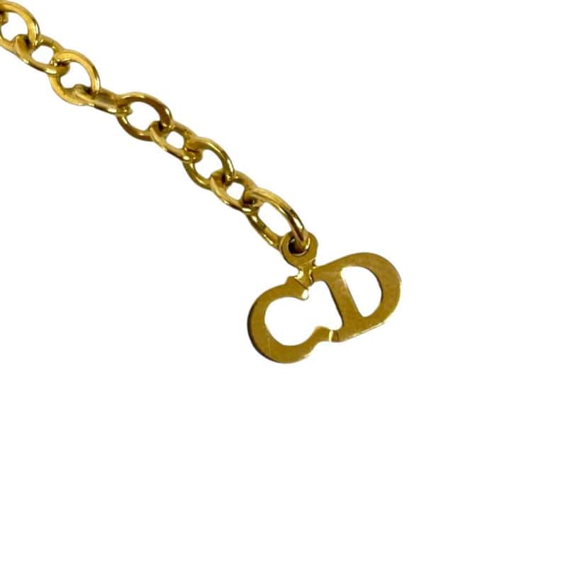 Dior Gold Plated Logo Pendant Necklace Gold Metal Very good condition - Inside View