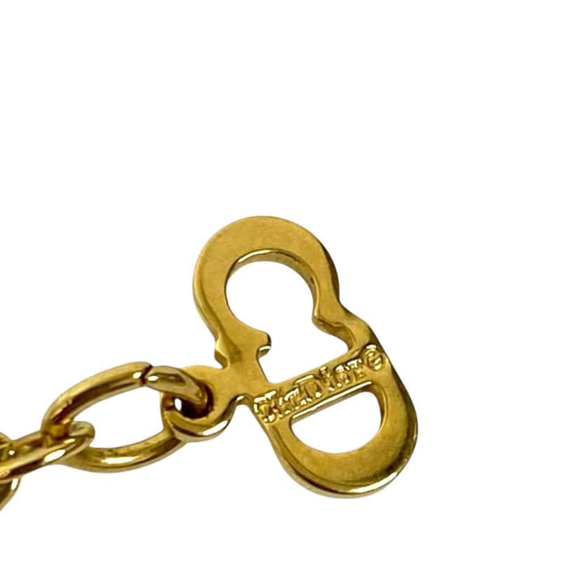 Dior Gold Plated Logo Pendant Necklace Gold Metal Very good condition - Model View
