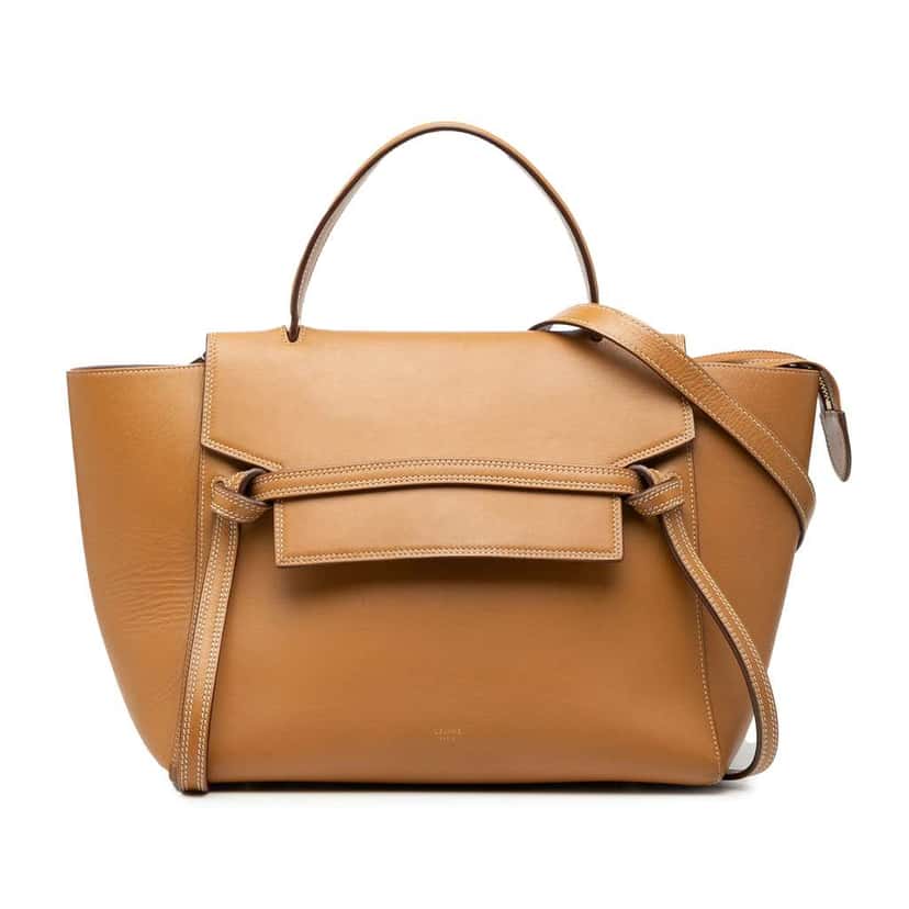 Celine Mini Smooth Calfskin Belt Bag Brown Leather Good condition - Front View