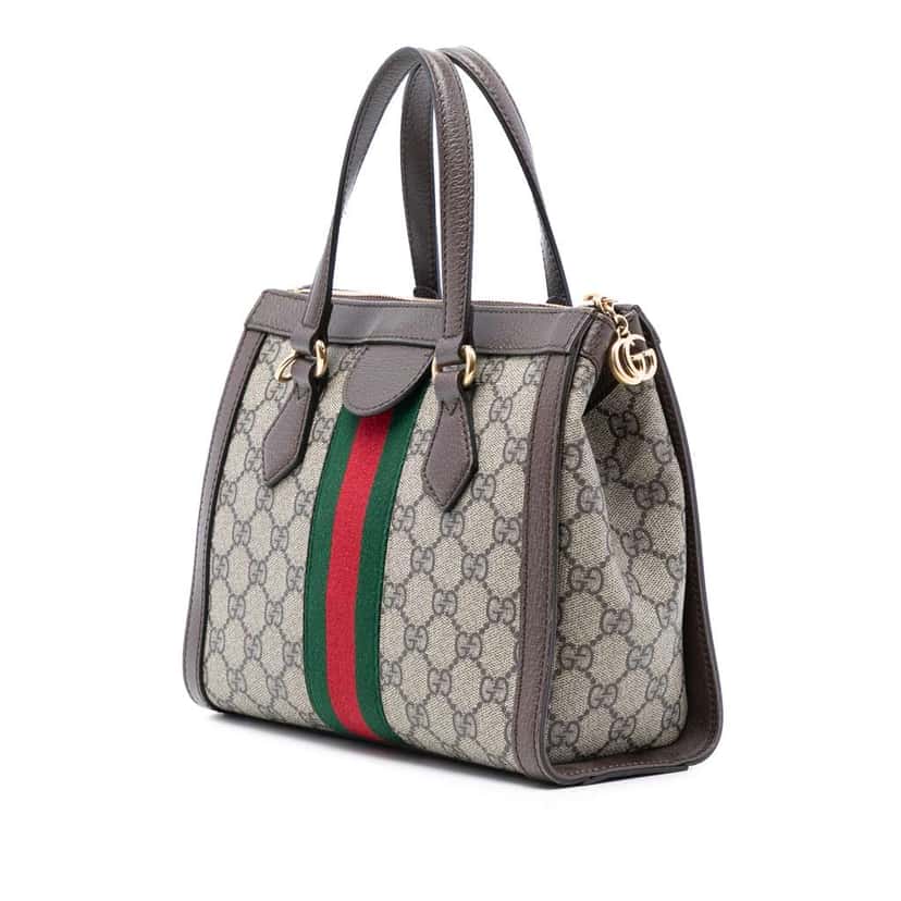 Gucci Small GG Supreme Ophidia Satchel Beige Good condition - Back View