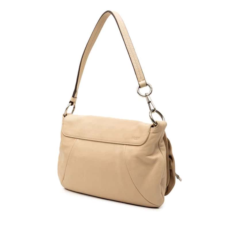 Saint Laurent Leather Nadja Rose Flap Bag Brown Leather Good condition - Back View