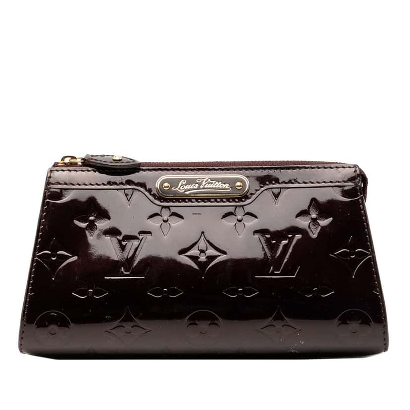 Louis Vuitton Monogram Vernis Trousse Cosmetic Pouch Purple Leather Good condition - Front View