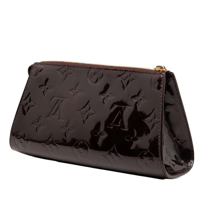 Louis Vuitton Monogram Vernis Trousse Cosmetic Pouch Purple Leather Good condition - Back View