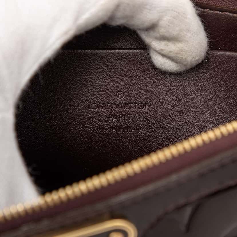 Louis Vuitton Monogram Vernis Trousse Cosmetic Pouch Purple Leather Good condition - Box View