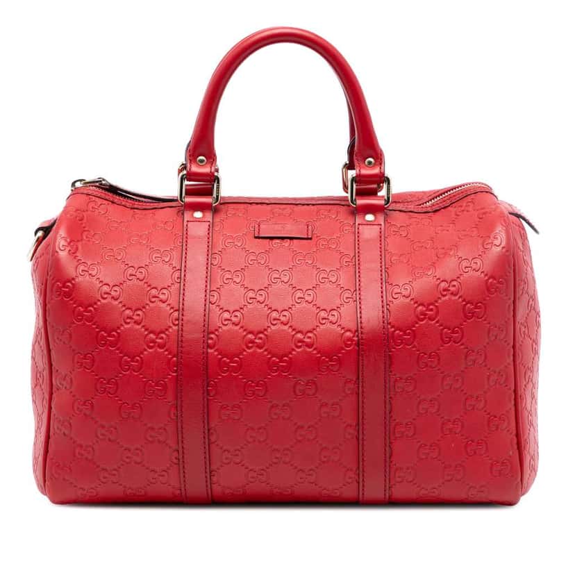Gucci Medium Guccissima Joy Boston Bag Red Leather Good condition - Front View