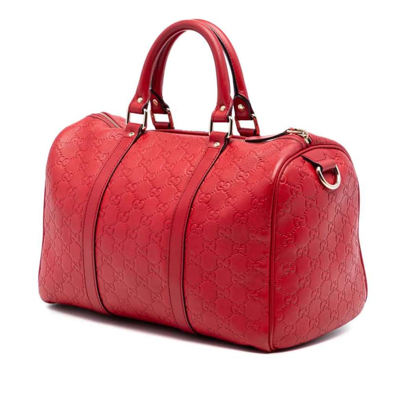 Gucci Medium Guccissima Joy Boston Bag Red Leather Good condition - Back View
