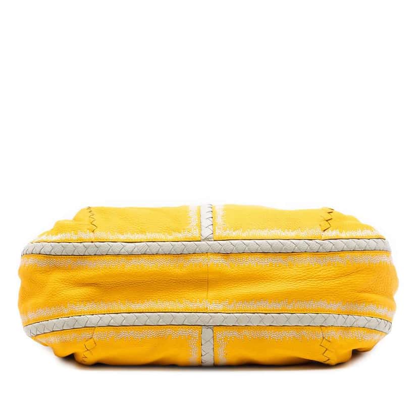 Bottega Veneta Intrecciato Trimmed Nappa Crossbody Yellow Leather Good condition - Inside View